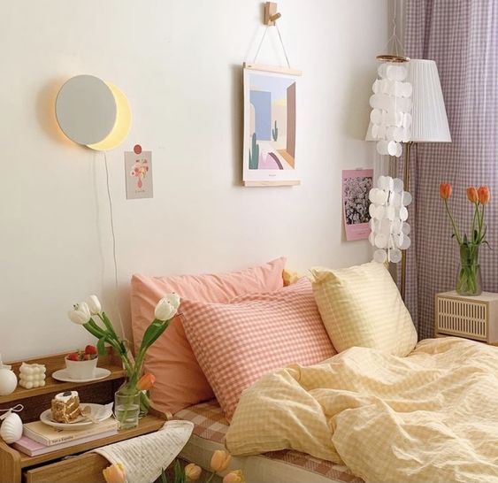 100 mẫu Decor phòng ngủ Vintage Hàn Quốc tone màu pastel