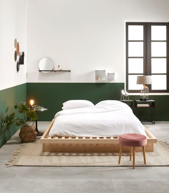 120 + Mẫu thiết kế Decor phòng ngủ Đẹp Chill tone xanh lá