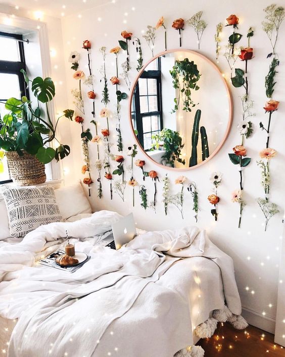 120 + Mẫu thiết kế Decor phòng ngủ Đẹp Chill với hoa khô