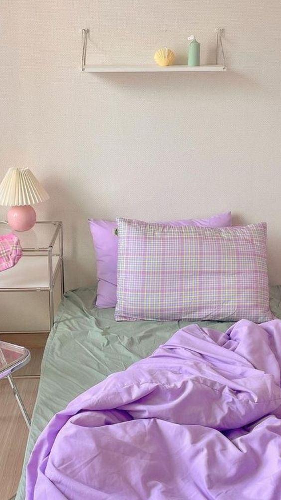 106 Cách Decor phòng ngủ Vintage Hàn Quốc với ga gối tone pastel