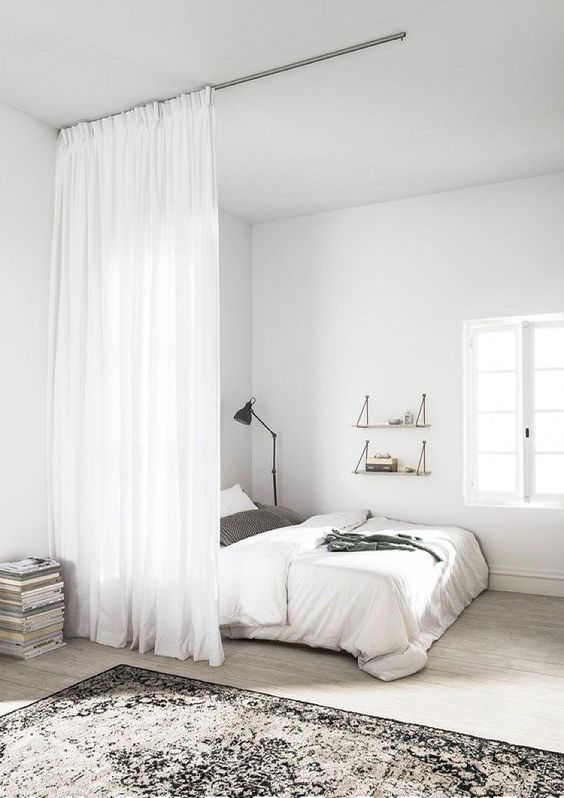 106 + Cách Decor và đồ trang trí phòng ngủ nhỏ lớn đơn giản với rèm ngăn cách