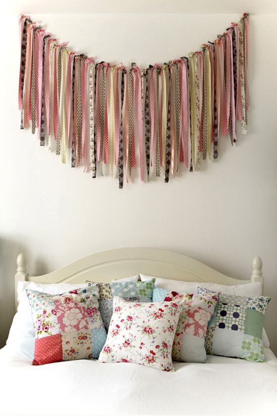 112 Cách Decor TƯỜNG Phòng ngủ với dây vải handmade