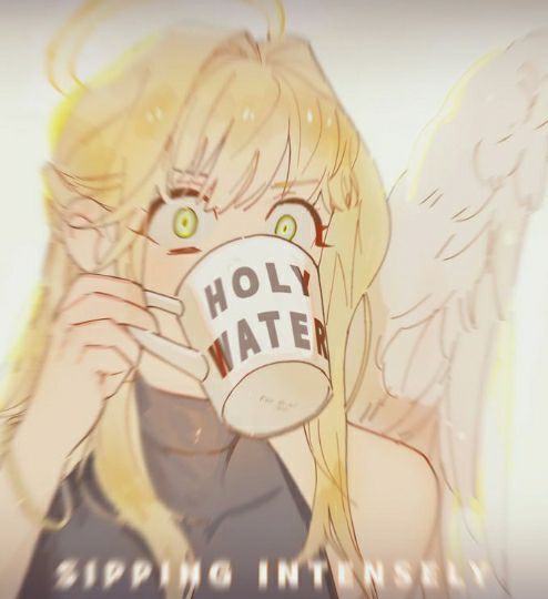 (Ảnh Bất Lực) ảnh Chế Anime Cô Gái Uống Trà Tâm Trạng Buồn