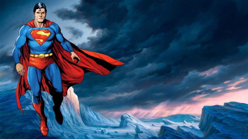 (Ảnh Siêu Nhân)Hình ảnh Siêu Nhân Superman Bay Giữa Các Ngọn Núi