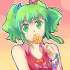 Hình Ảnh Sticker Đẹp Anime Cô Gái Tóc Xanh ăn Kẹo Mút