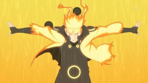 ảnh Naruto Lục đạo Dang Tay Nền Vàng Chất
