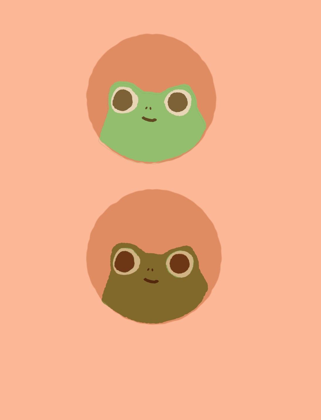 Hình ảnh Avatar Cá Tính 2 Chú ếch Cute Nền Cam