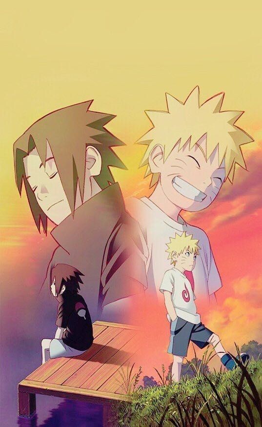 Hình Naruto Và Sasuke Ngầu đôi Bạn Lúc Thơ ấu Tinh Nghịch