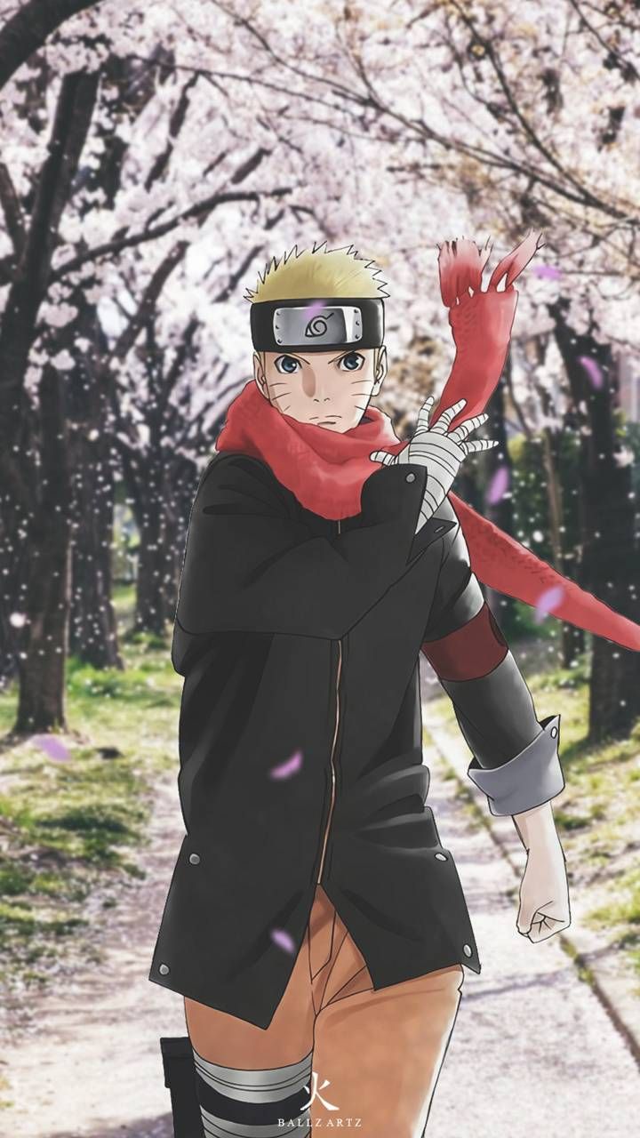 Hình Nền Naruto Cho điện Thoại Naruto đi Giữa Con đường Hoa đẹp Mắt