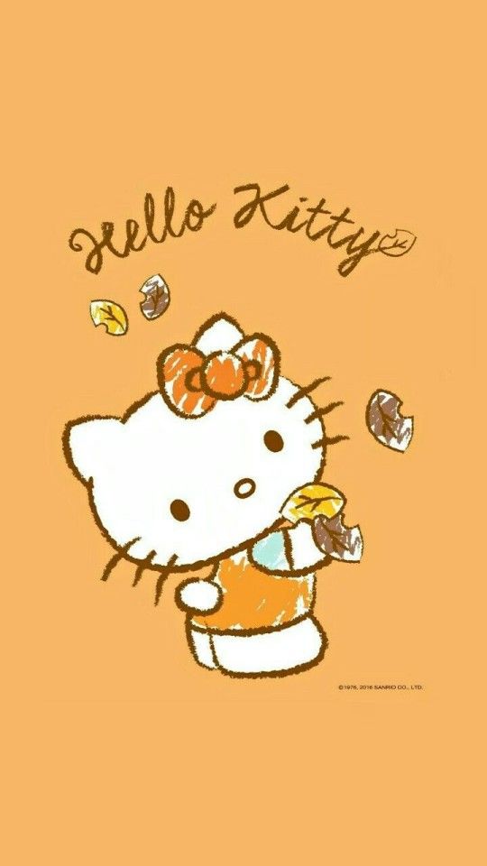 (Ảnh Nền Hello Kitty) Down ảnh Mèo Hello Kitty Màu Cam Siêu đáng Yêu Cho Bạn Nữ