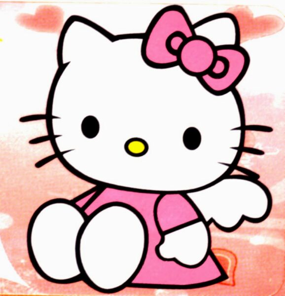 ảnh Hello Kitty Cute Mặc Váy Hồng Nơ Hồng Ngồi Cực đáng Yêu