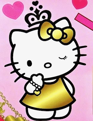 (ảnh Mèo Hello Kitty) Hình Nền Hello Kitty Lộng Lẫy Với Chiếc Váy Màu Vàng