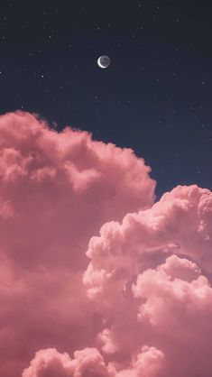(ảnh Bầu Trời đẹp) Tải ảnh Mây Trắng Trong Bầu Trời Và ánh Trăng đêm