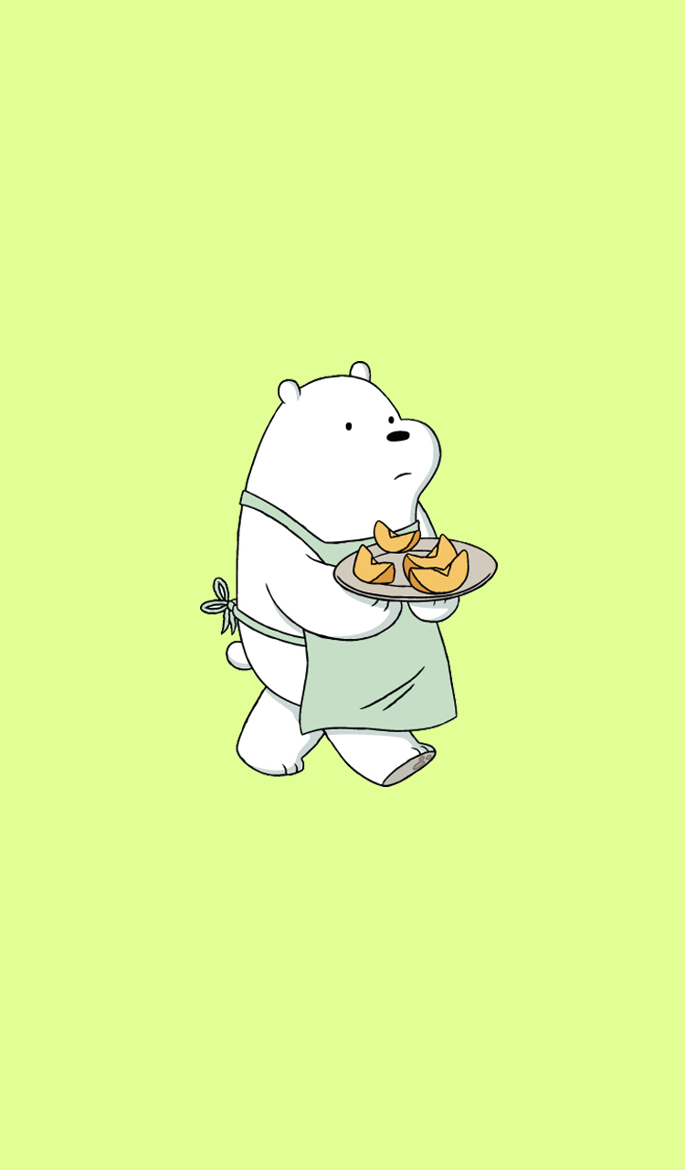 ảnh Gấu Panda Trắng đeo Tạp Dề Bê đĩa Táo