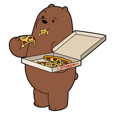 Gấu Trúc Hài Hước Gấu Nâu ăn Bánh Pizza