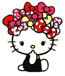 Hình ảnh Hello Kitty đầu đội đầy Nơ Cực Cute