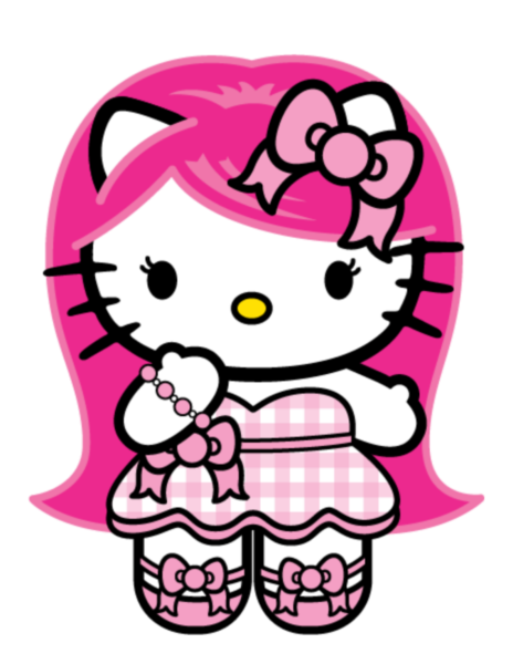 Hình ảnh Hello Kitty Tóc Dài Màu Hồng điệu đà
