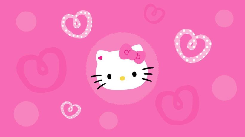 Hình Nền Hello Kitty Mặt Hello Kitty Trắng Xinh Nền Hồng Cute