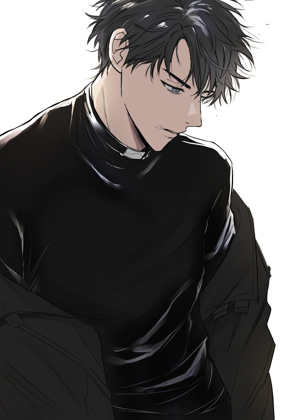 Ảnh Sadboiz Anime Chàng Trai áo đen Lạnh Lùng