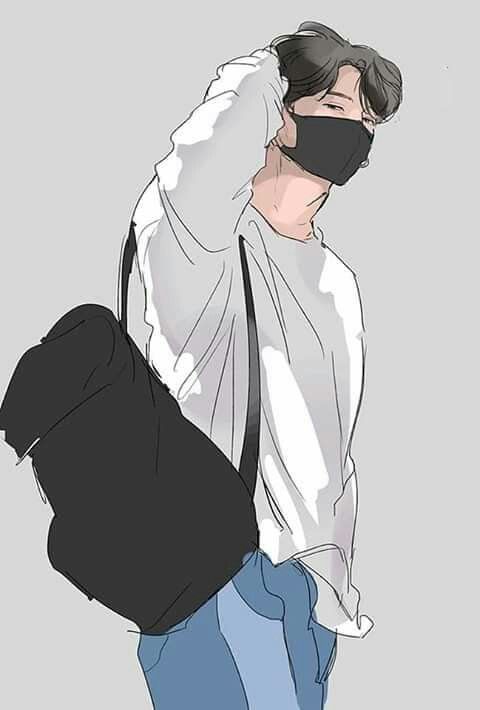 Hình ảnh Sad Boy Anime Chàng Trai áo Trắng đeo Balo đen