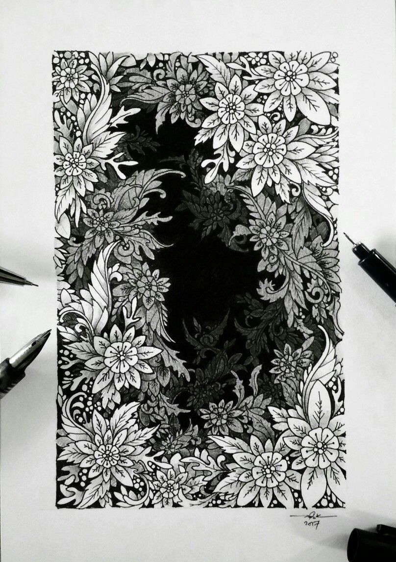 Hình Nền đẹp 3D Buồn đen Trắng Hình Lá Hoa