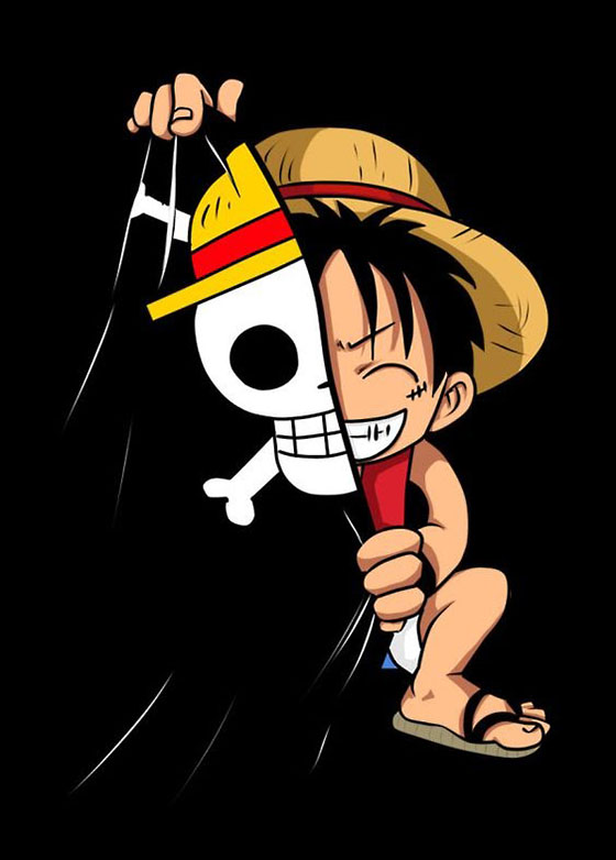 Tải ảnh Luffy Cute Và Cờ Hải Tặc
