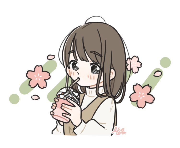 Avatar Nữ Cute Anime Uống Trà Sữa đáng Yêu