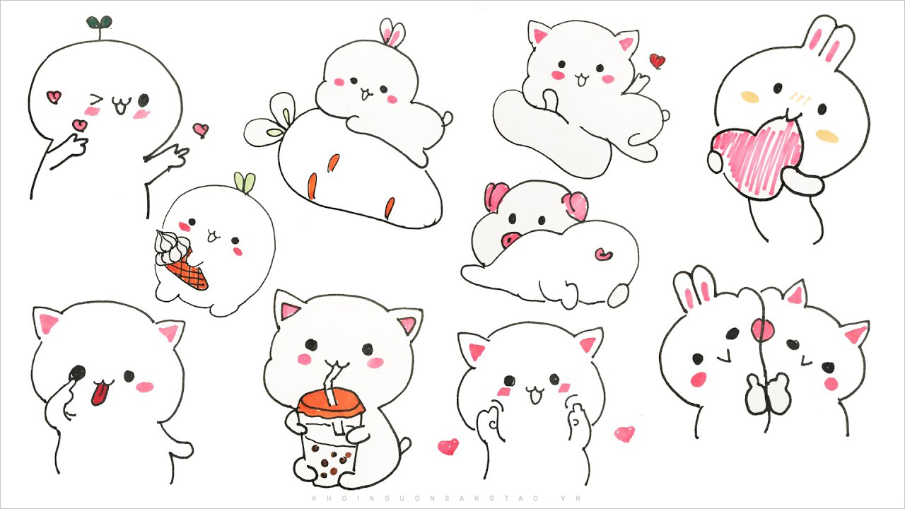 Cách Vẽ đơn Giản Nhanh Những Hình Vẽ Sticker Cute