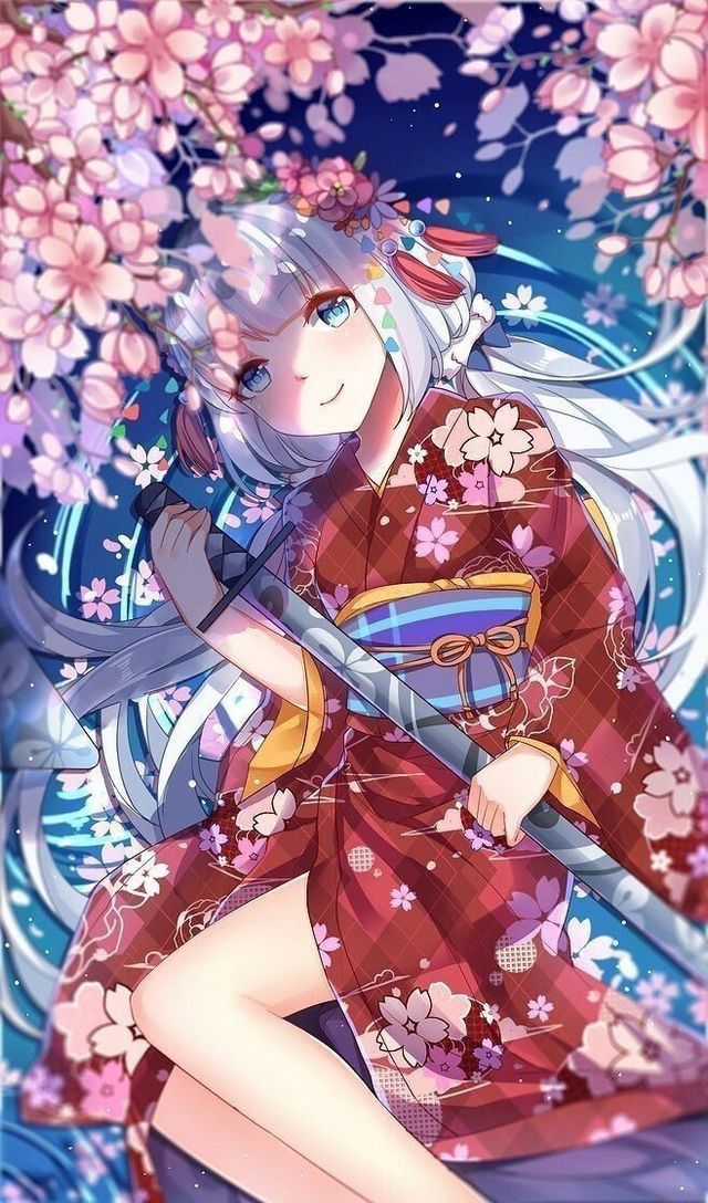 Hình ảnh Anime Nữ đáng Yêu đẹp Nhất Mặc Kimono đỏ Xinh đẹp