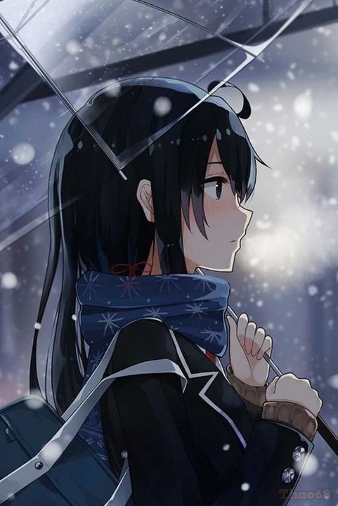 Hình ảnh Anime Buồn Cầm ô đi Dưới Mưa