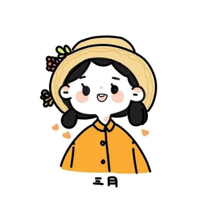 Hình ảnh Chibi Nữ Cute áo Vàng đội Mũ đáng Yêu
