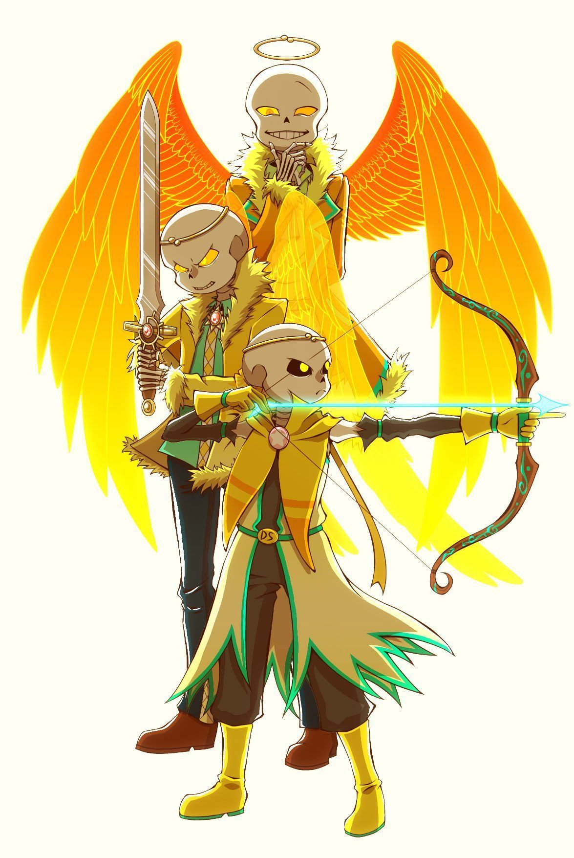 Hình ảnh Sans Thiên Thần Với đôi Cánh Vàng