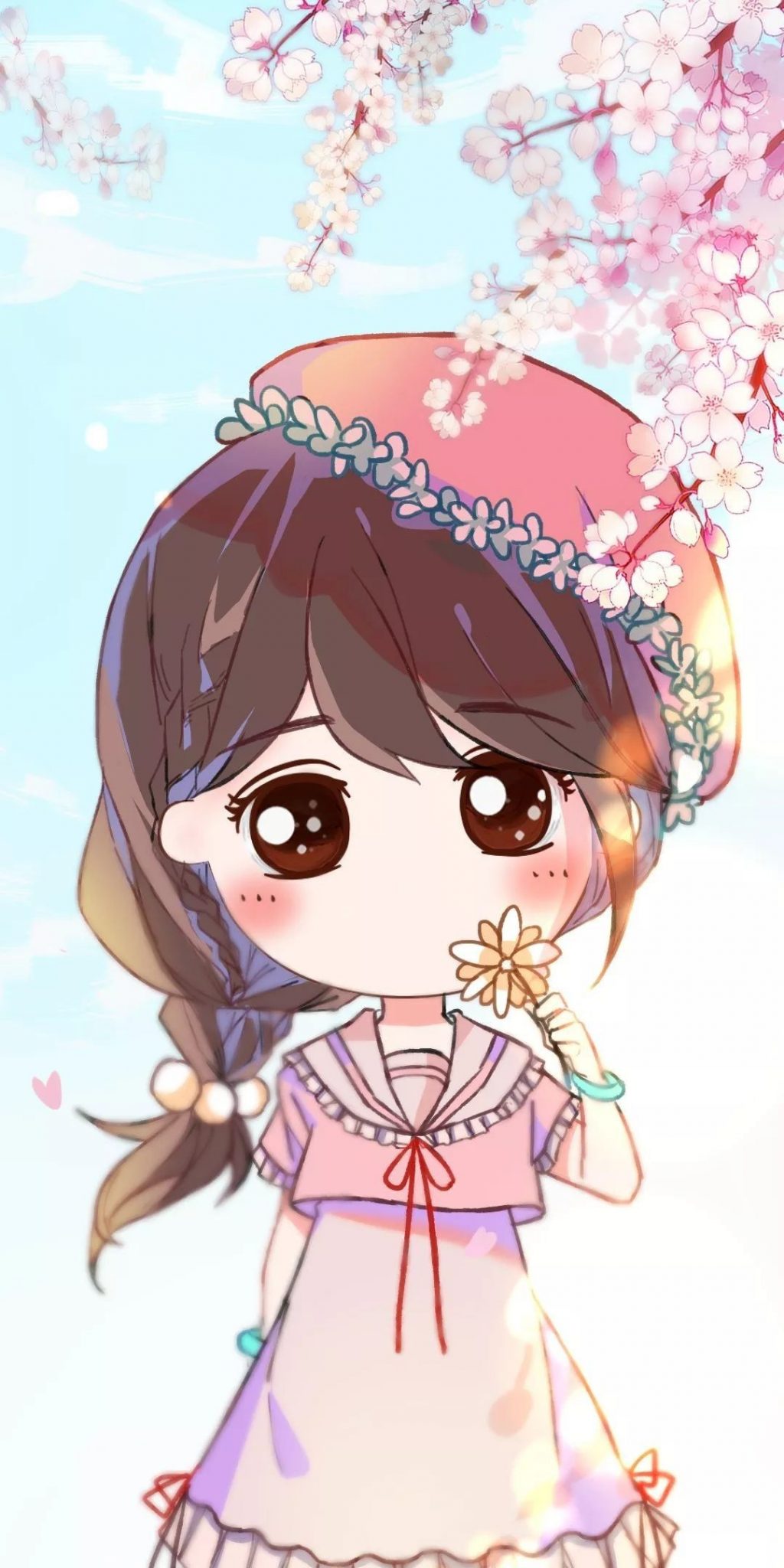 Hình Vẽ Chibi Cute Nữ đội Mũ Tiểu Thư điệu đà