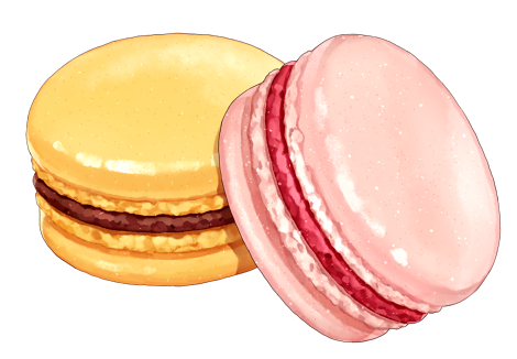Những Hình Vẽ Cute đơn Giản đồ ăn 2 Chiếc Bánh Macaron Xinh Xắn