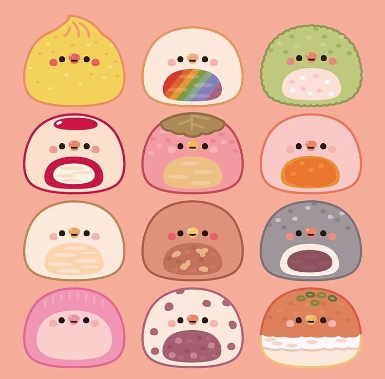 Những Hình Vẽ Cute đơn Giản đồ ăn Những Chiếc Bánh Bao Xinh Xắn