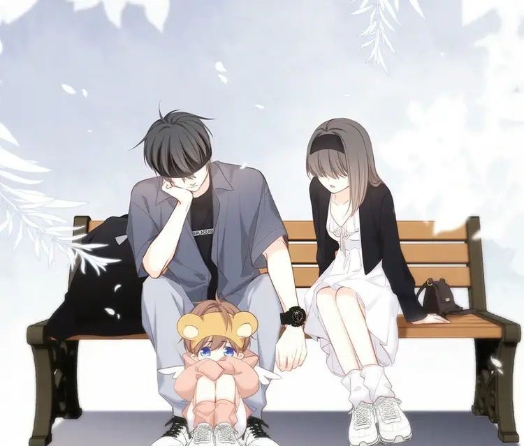 ảnh Gia đình Anime Chibi Ngồi Trên Ghế Cute