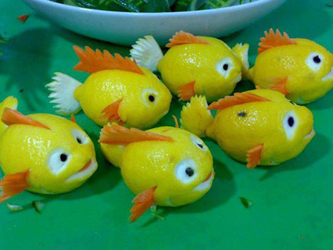 ảnh Hoa Quả Troll đàn Cá Từ Quả Chanh Vàng Cute