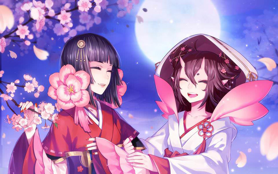ảnh Sakura Và Tomoyo Mặc Kimono Dễ Thương