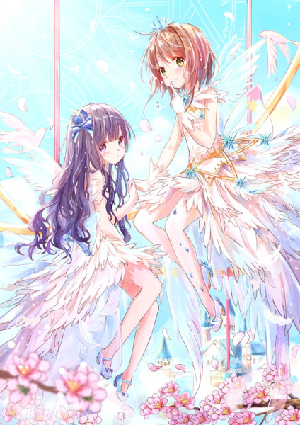 ảnh Sakura Và Tomoyo Mặc Váy Lấp Lánh