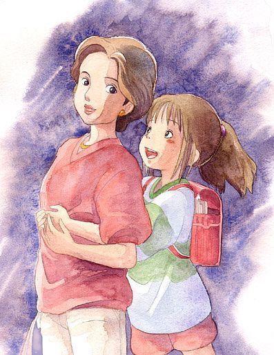 Hình ảnh Mẹ Và Con Gái Anime Chibi Phim Vùng đất Linh Hồn