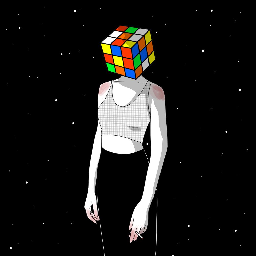 Cô Gái Với đầu đội Khối Rubik ảnh Khối Rubik (32)
