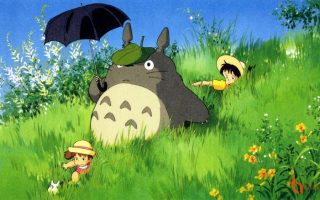 Hình Nền Cute Dễ Thương Cho Máy Tính Totoro Vui đùa Cùng 2 Em Bé