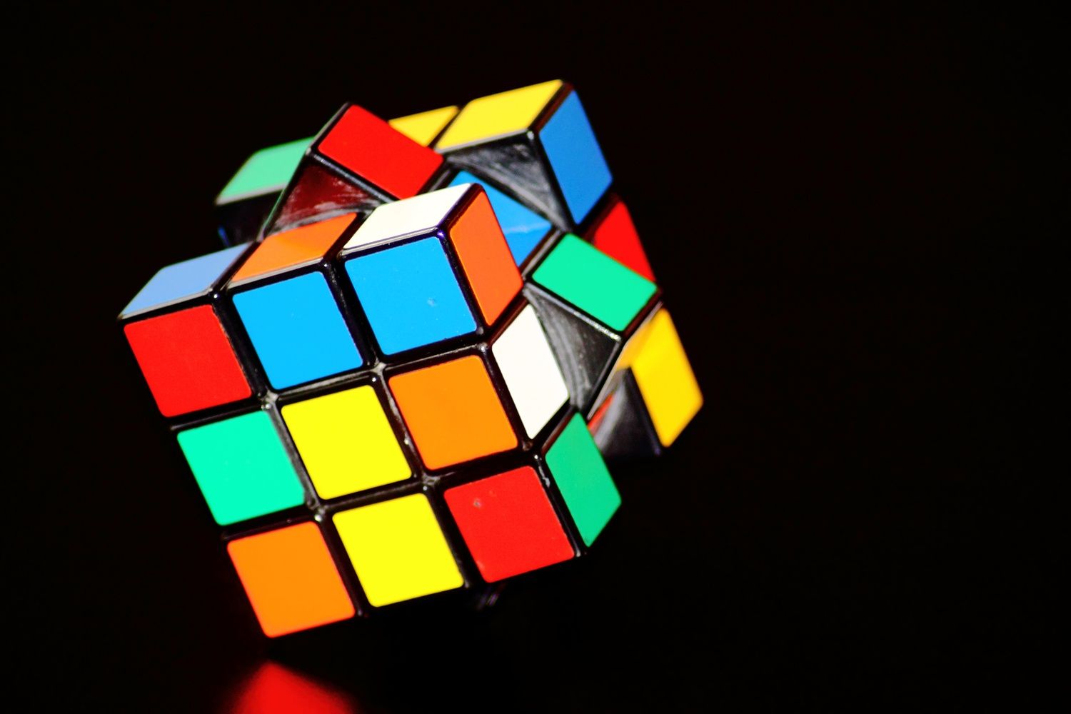 Rubik 3x3 Xoay Trên Nền đen ảnh Khối Rubik (41)
