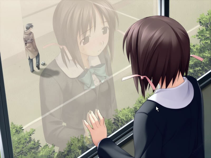 Anime Cô Gái Nhìn Chàng Trai Bước đi Qua ô Cửa Kính ảnh Tình Yêu Buồn (12)