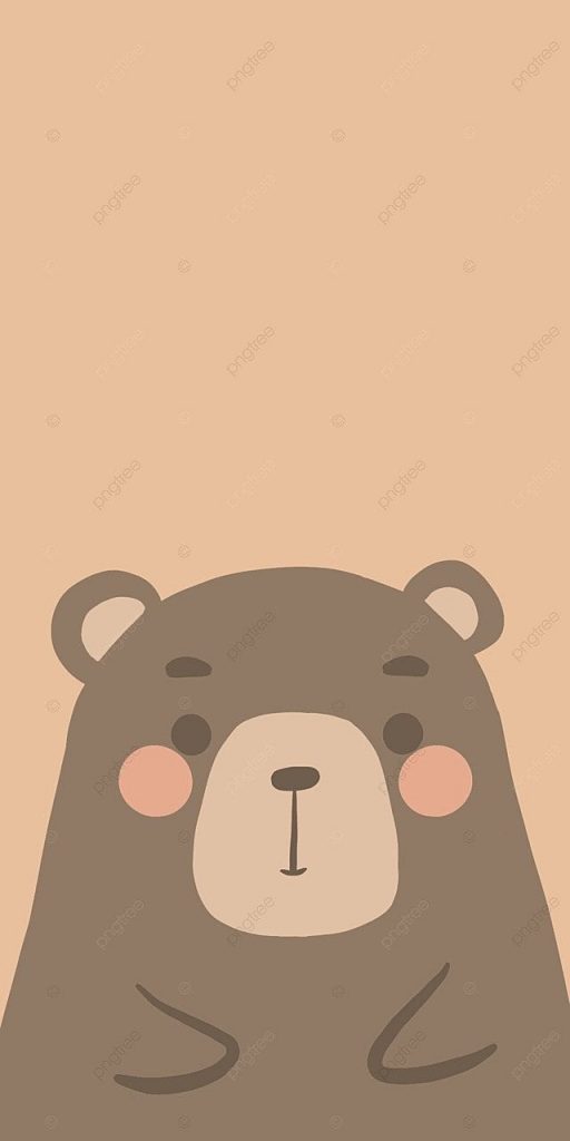 Gấu Nâu đáng Yêu Nền Cam ảnh động Vật Cute (15)