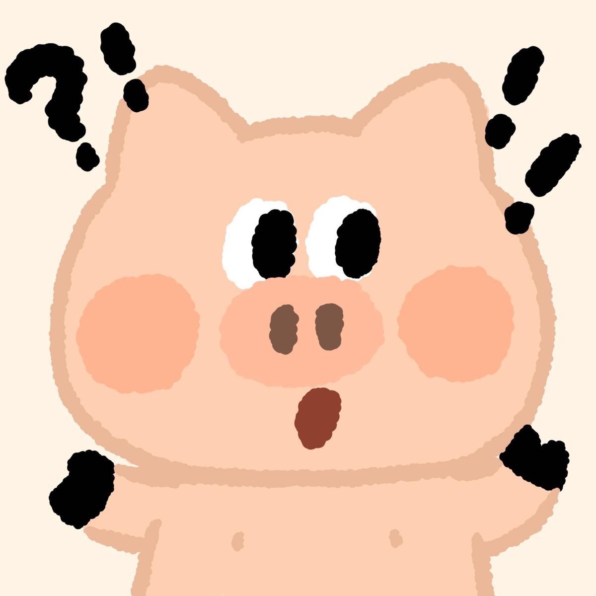 Hình Vẽ Chú Lợn Bên Dấu Hỏi Màu đen Ảnh Hỏi Chấm Meme (23)